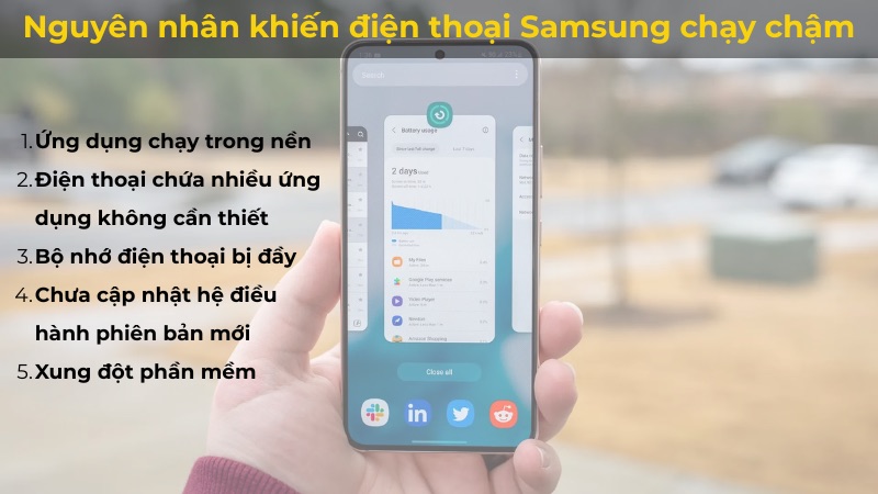 Nguyên nhân điện thoại Samsung bị chậm, lag