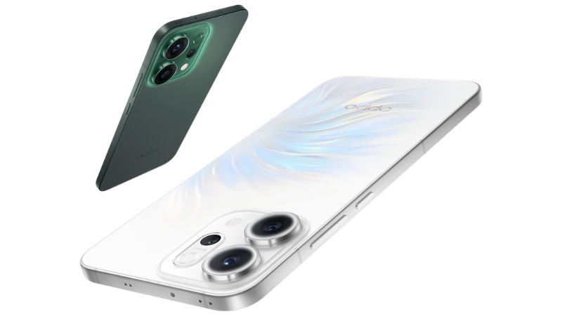 OPPO Reno 14 có màu trắng và xanh lá