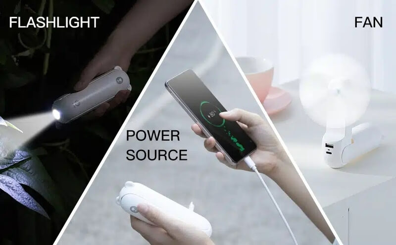 Sản phẩm quạt cầm tay mini 3 in 1 Jisulife F8X
