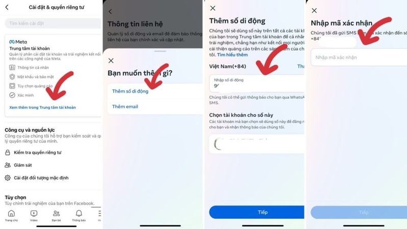 Cách đổi số điện thoại trên facebook trên IOS và Android 