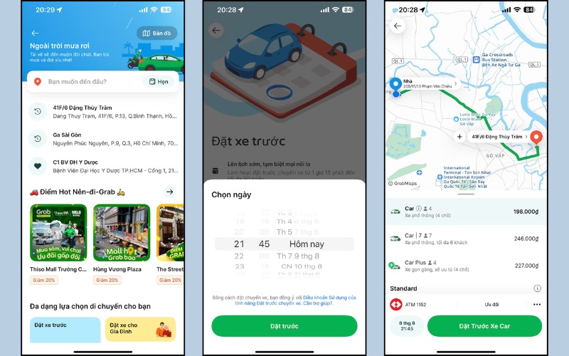 cách đặt xe Grab 7 chỗ
