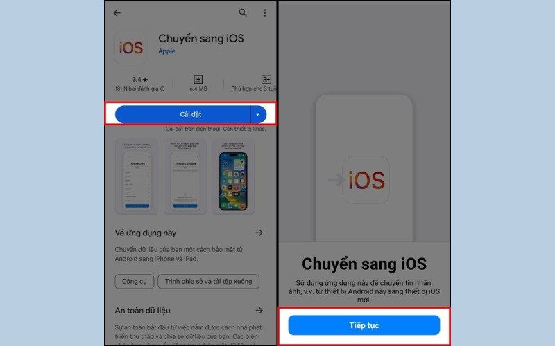 Tải ứng dụng Move to iOS từ CH Play
