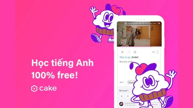 App học tiếng Anh cho người mất gốc Cake