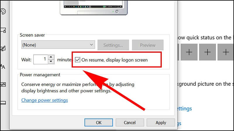 Sử dụng hình khóa Screen Saver trên Windows 10 bước 3
