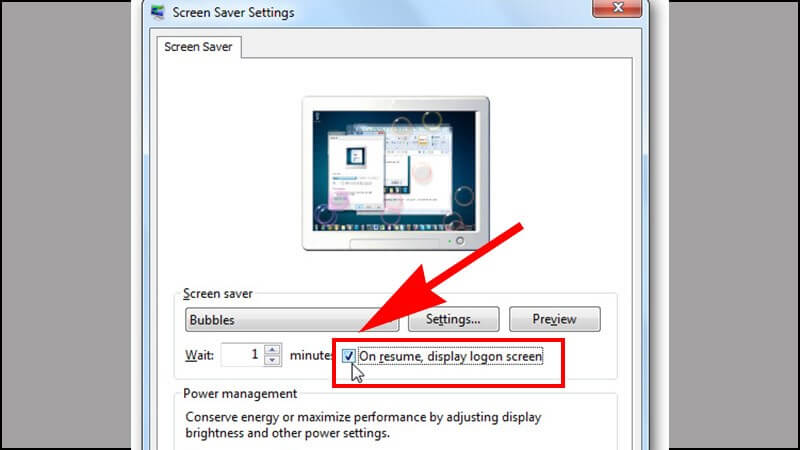 Sử dụng hình khóa Screen Saver trên Windows 7 bước 4