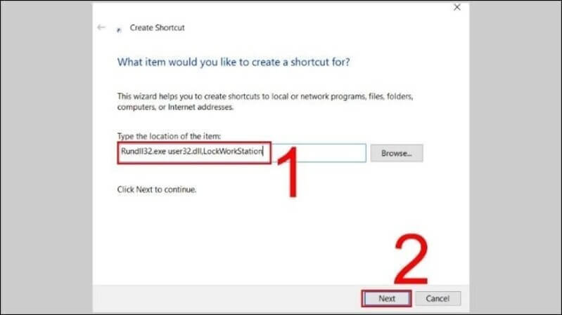 Sử dụng Shortcut Desktop để khóa màn hình 2