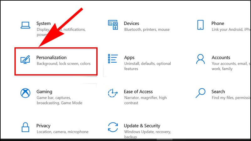 Sử dụng hình khóa Screen Saver trên Windows 10 bước 1