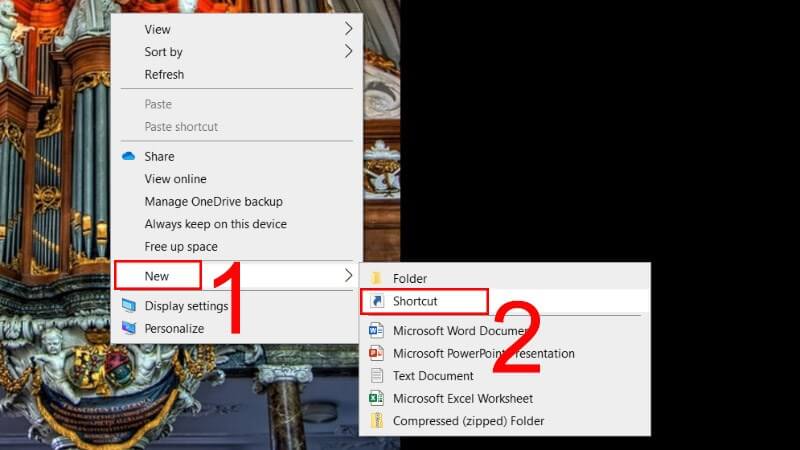 Sử dụng Shortcut Desktop để khóa màn hình 1