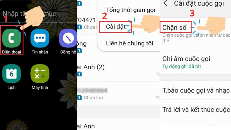 Chặn số trực tiếp từ lịch sử cuộc gọi
