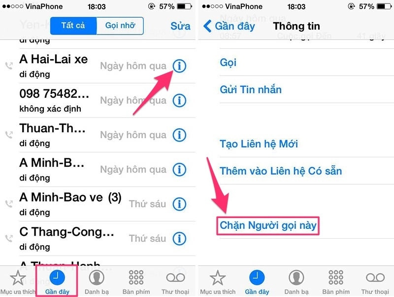 Chặn cuộc gọi từ số đã lưu trong danh bạ