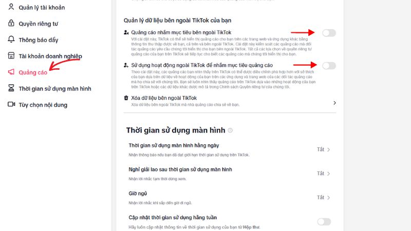 Giảm tần suất quảng cáo bằng cách quản lý dữ liệu cá nhân