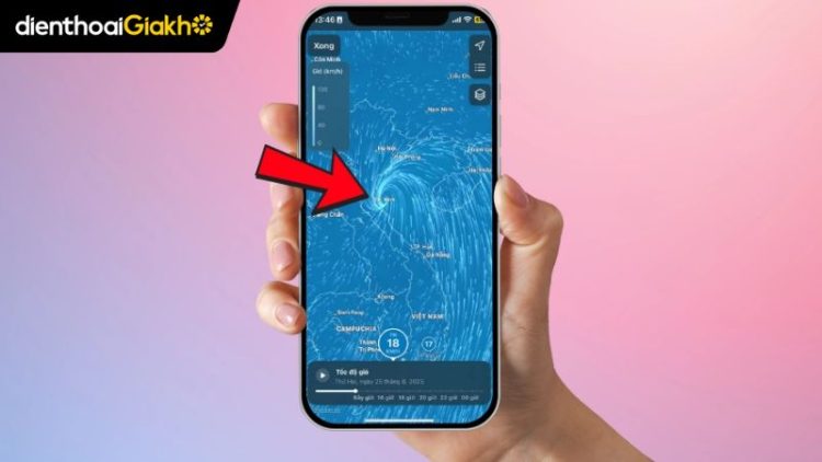 cách theo dõi bão trên iPhone