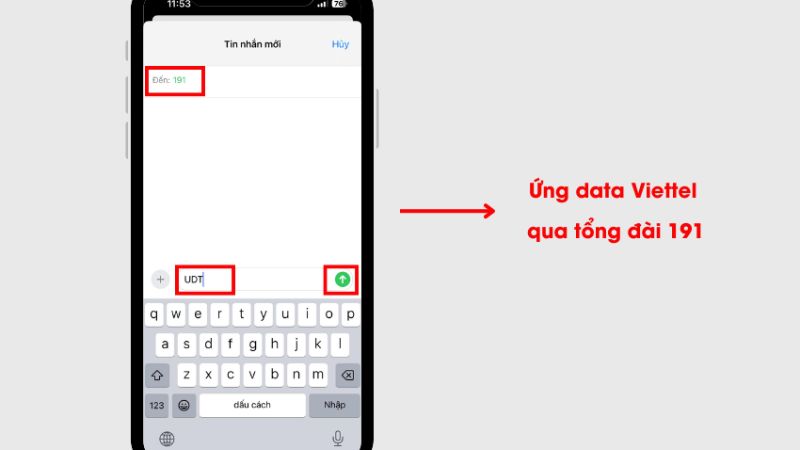 Ứng data Viettel qua tổng đài 191