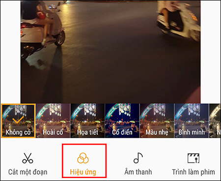 Biểu tượng hình tròn giúp điều chỉnh hiệu ứng