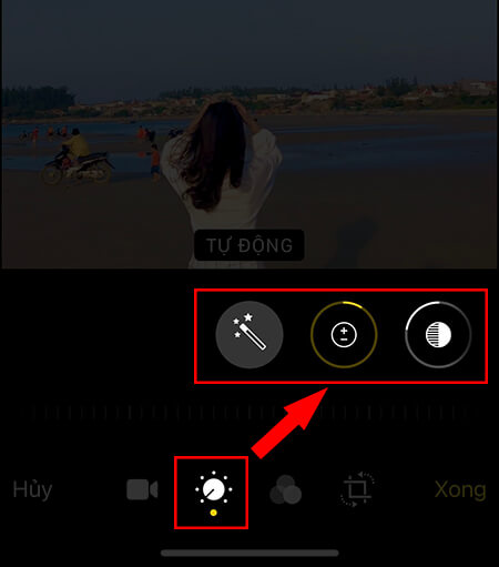 Biểu tượng hình mặt trời để điều chỉnh độ tương phản