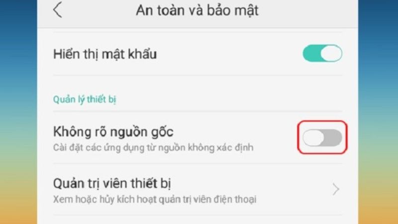 Gỡ ứng dụng không rõ nguồn