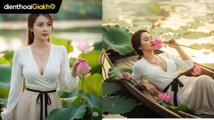 Prompt tạo ảnh với hồ sen