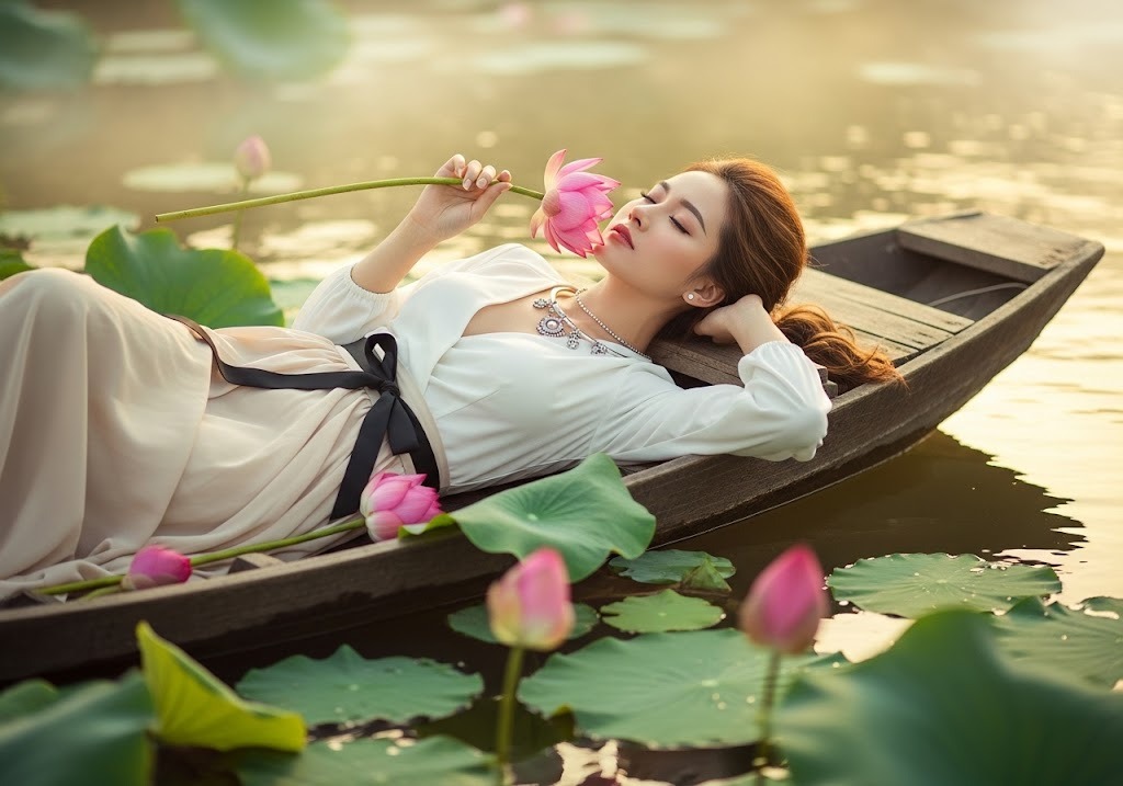 Prompt tạo ảnh với hồ sen