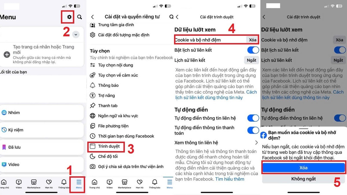 Cài đặt lại Facebook