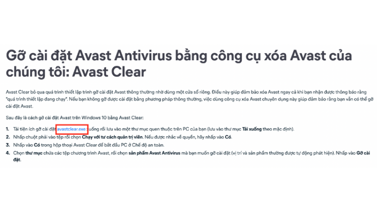 Cách xóa Avast Free Antivirus trên Win 10 hoàn toàn, không sót file
