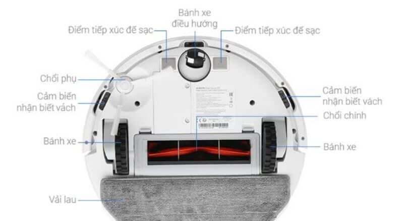 Robot hút bụi cấu tạo từ nhiều bộ phận khác nhau