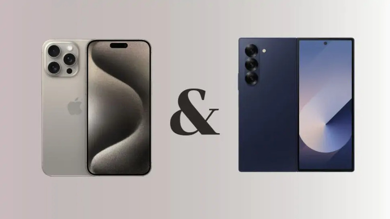 Galaxy Z Fold6 và iPhone 15 Pro Max