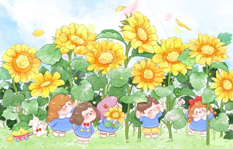 Ảnh hoa hướng dương chibi dễ thương