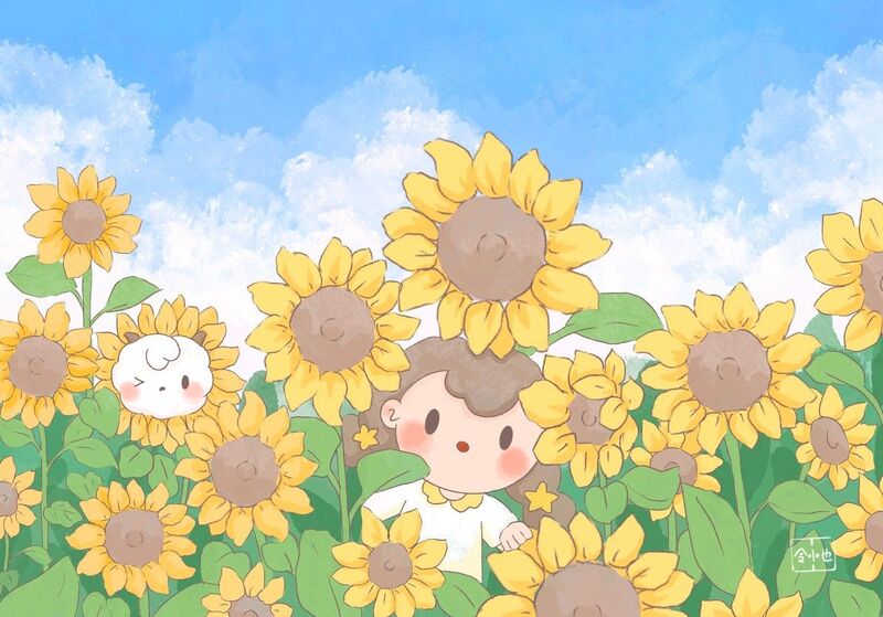Ảnh hoa hướng dương chibi 