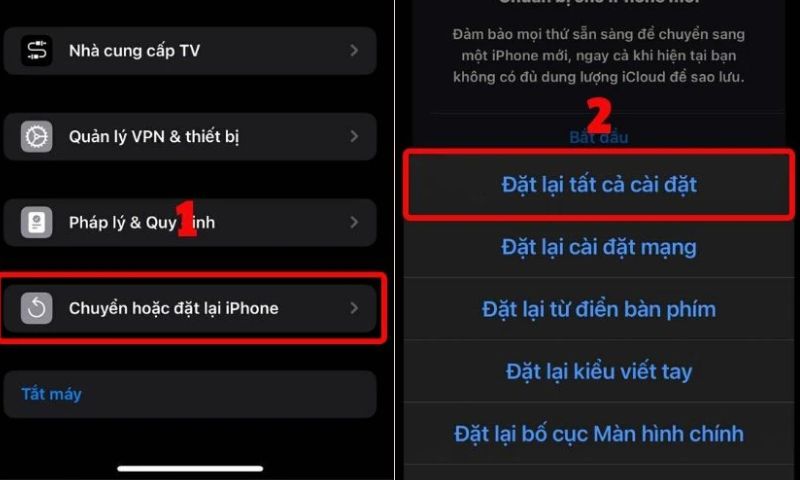 Khôi phục cài đặt gốc trên iPhone (iOS 26)