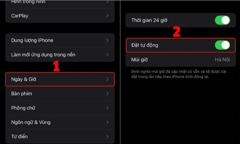 Điều chỉnh ngày, giờ và khu vực trên iOS 26