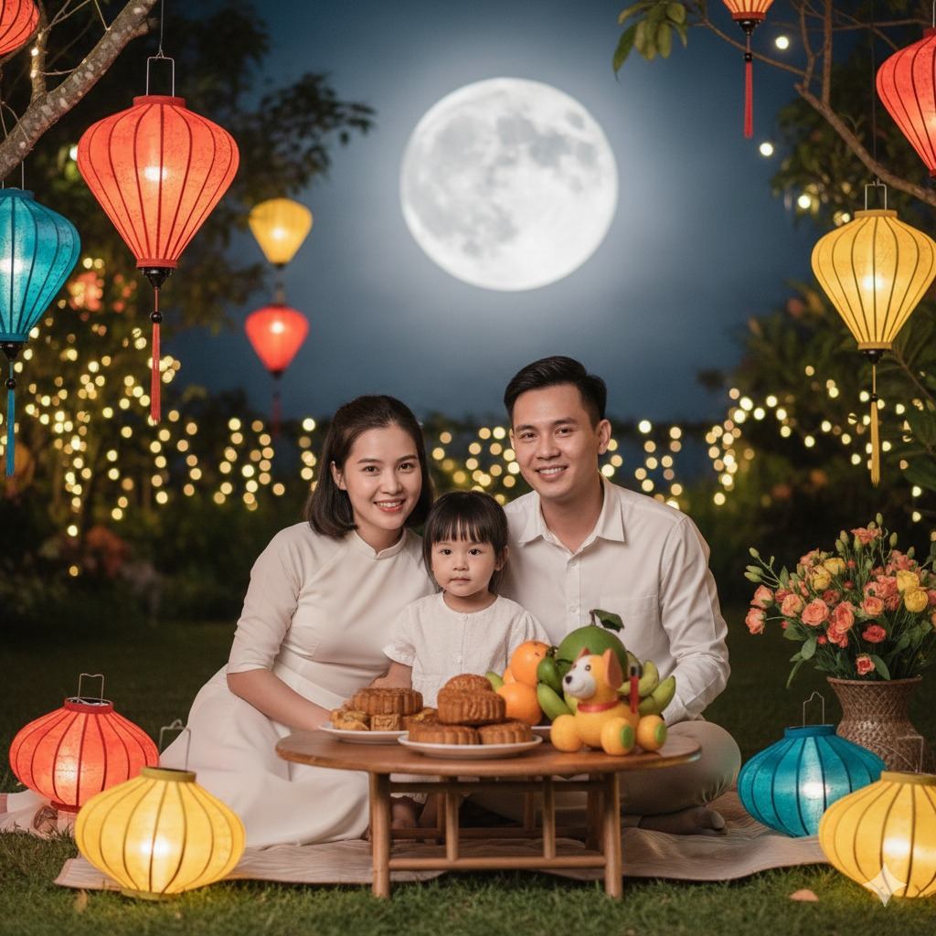bé cùng gia đình sum vầy