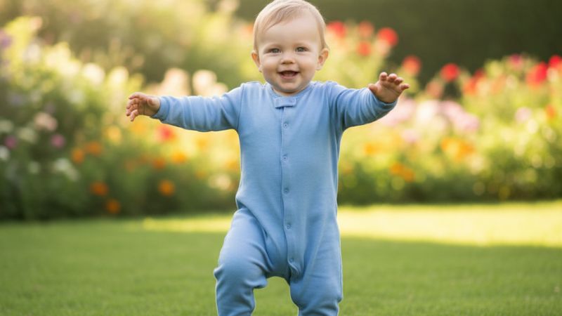 em bé chập chững đi