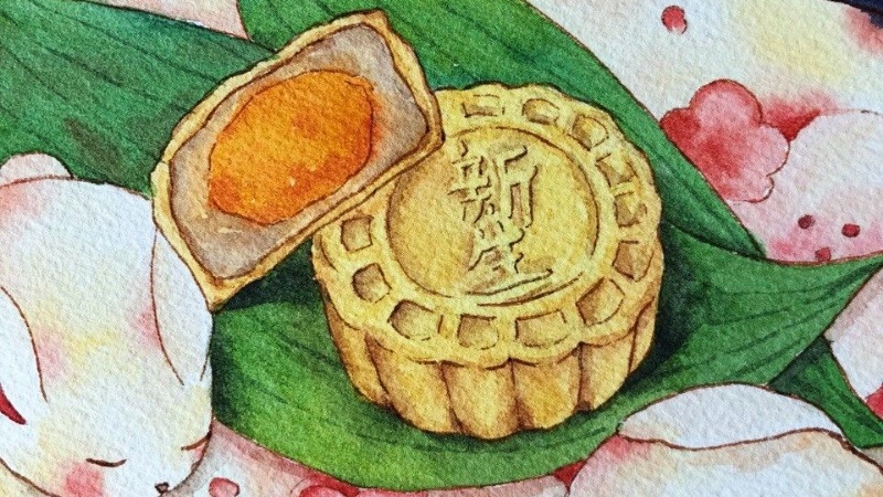 Hình vẽ bánh Trung Thu đẹp mắt
