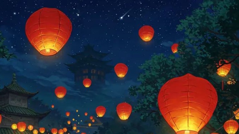 Tranh phong cảnh Trung Thu lung linh