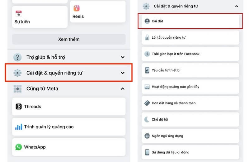 Xem danh sách chặn Facebook trên điện thoại 2