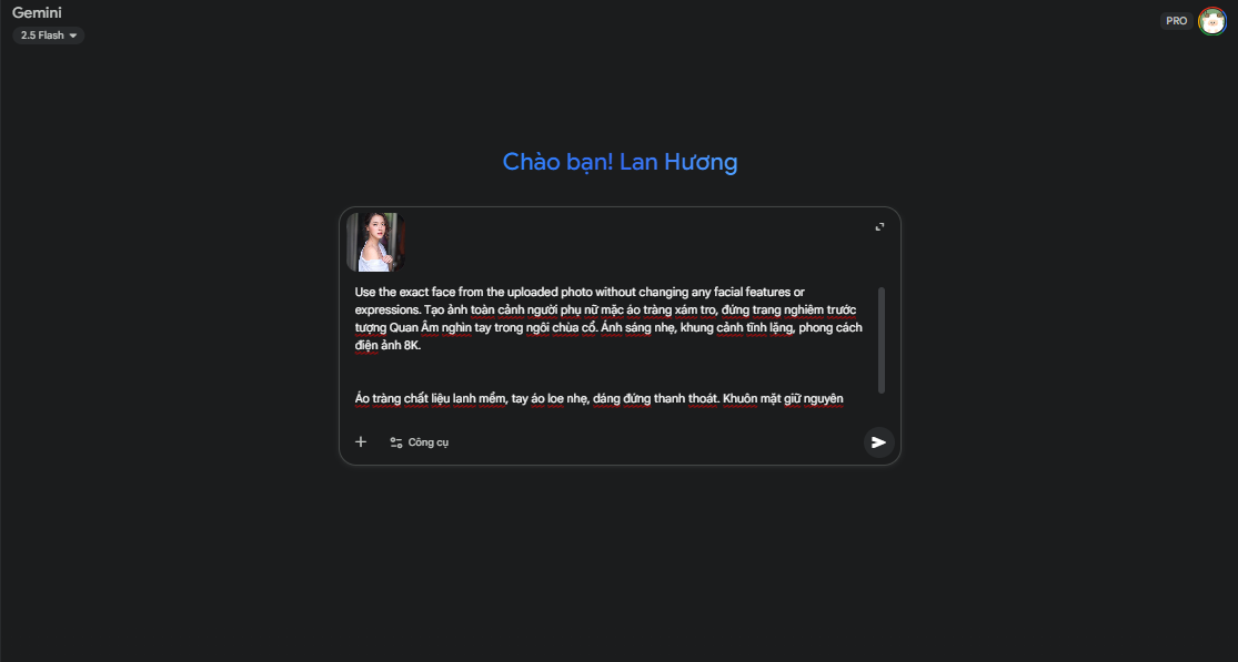 Hướng dẫn nhanh cách tạo ảnh mặc áo tràng bằng Gemini AI