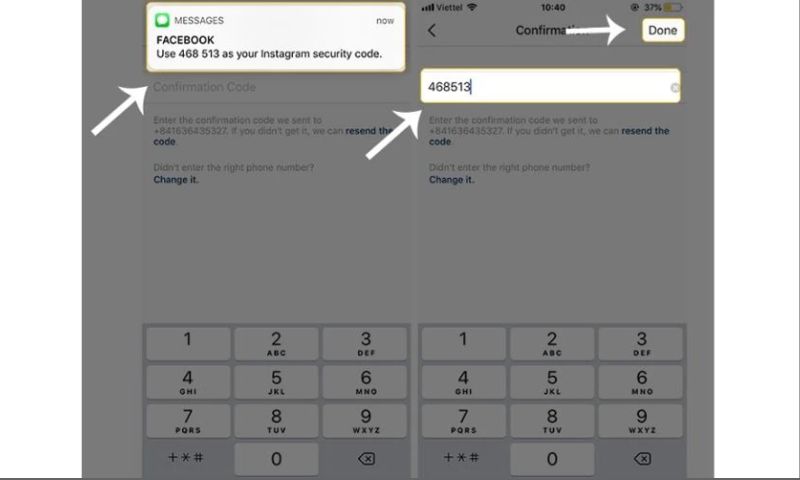 Instagram không gửi mã xác nhận về điện thoại