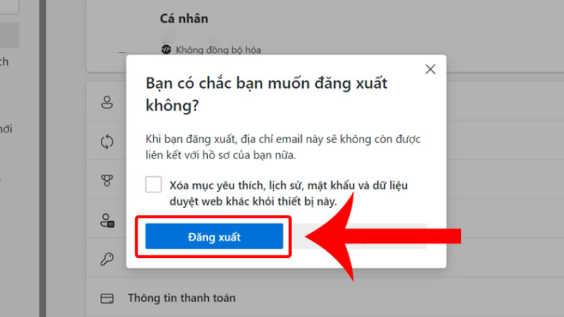 Cách xoá tài khoản Google trên máy tính khi tính năng đồng bộ hoá đang tắt
