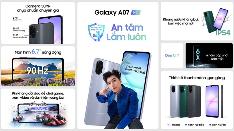 Samsung Galaxy A07 có hiệu năng tốt hơn với chip MediaTek Helio G99
