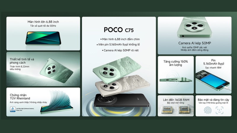 Xiaomi POCO C75 có tốc độ xử lý chậm hơn