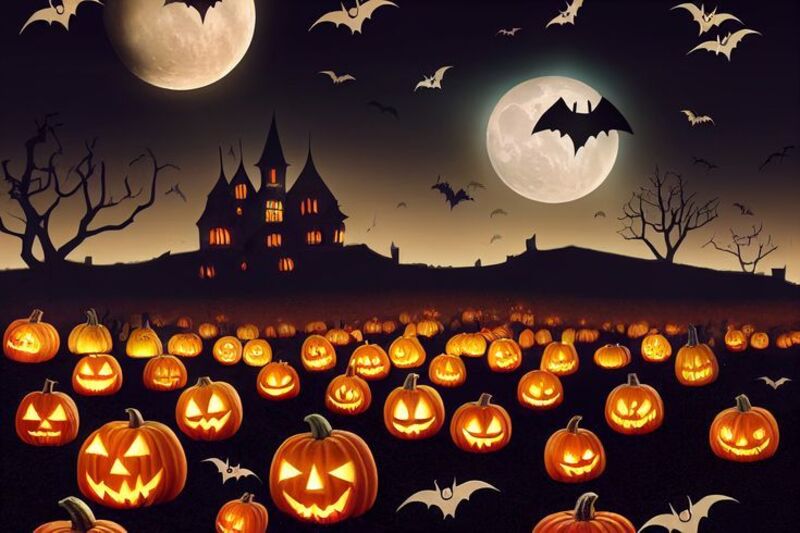 Hình ảnh Halloween kinh dị nhưng nghệ thuật
