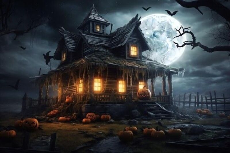 Hình ảnh nhà ma Halloween đáng sợ nhất 2025