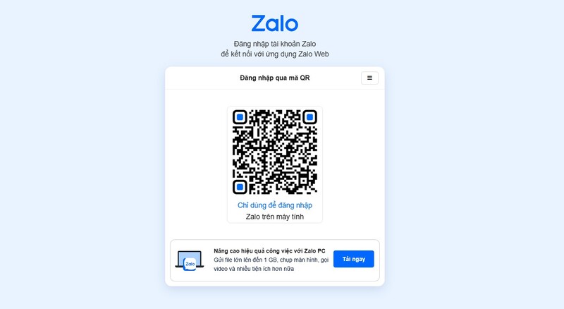 Truy cập chat.zalo.me