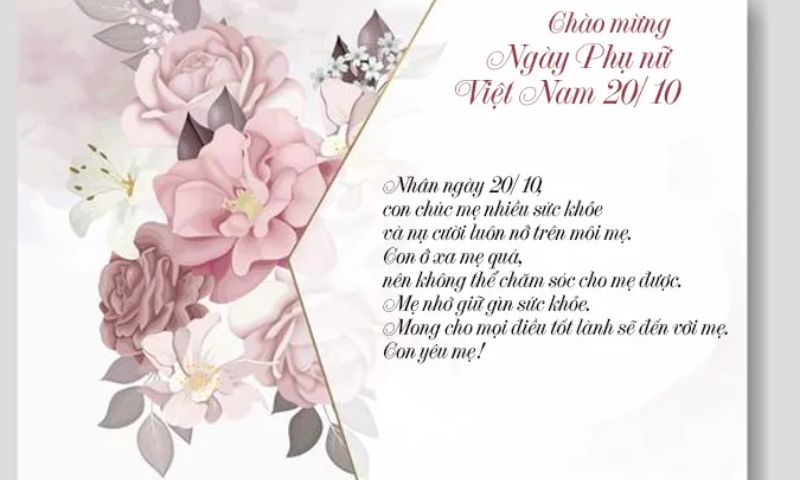 lời chúc 20/10 cho mẹ