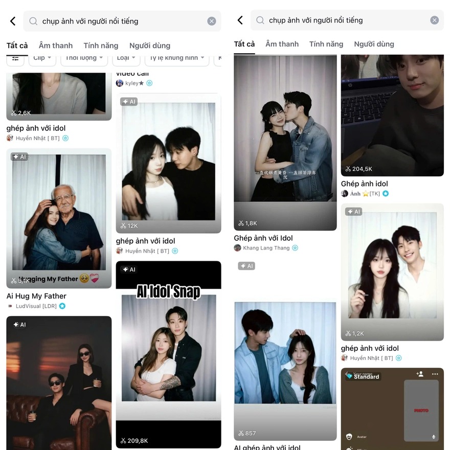 Tạo video “chụp ảnh với người nổi tiếng” bằng CapCut