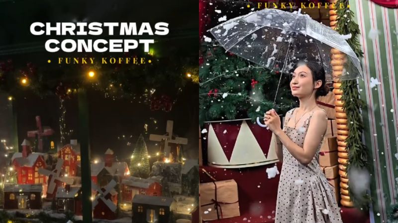 quán cà phê decor Noel Tháng 10
