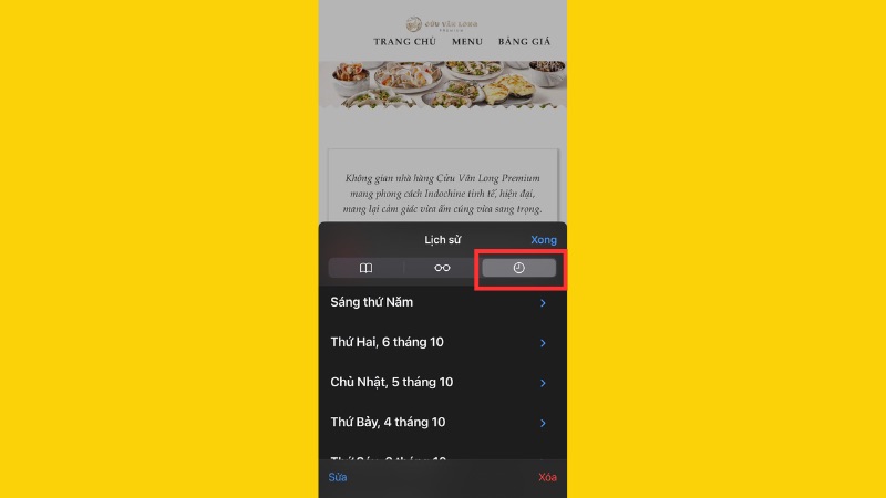 Cách xoá dữ liệu duyệt web theo mốc thời gian cụ thể trên iPhone