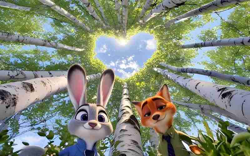 Ảnh nền thỏ và cáo dễ thương