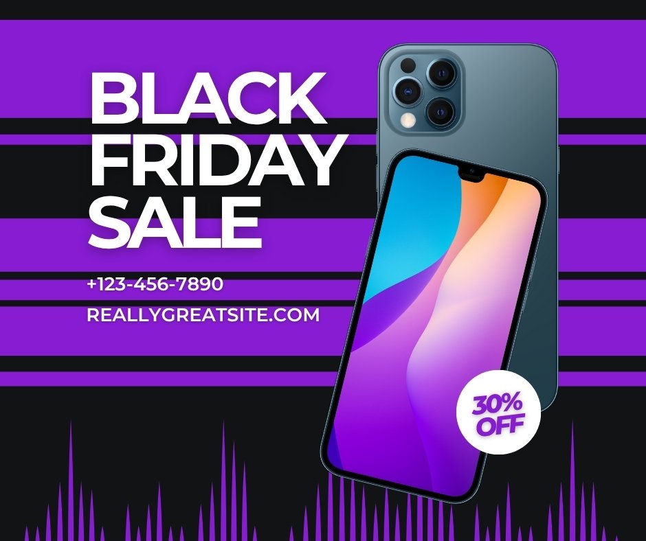 Black and Blue Simple Minimalist Black Friday Event Promotion Facebook Post