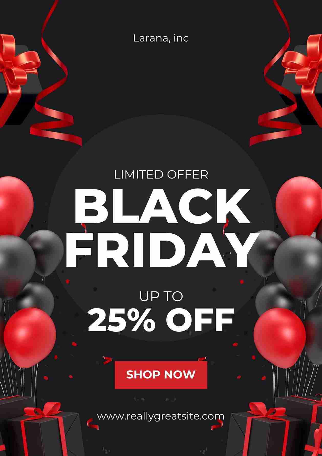 Black and Red Abstract Black Friday Sale 